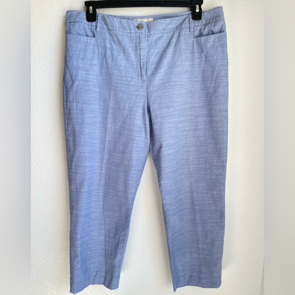 Talbots Light Blue Button-Front Pants‎ Size 16